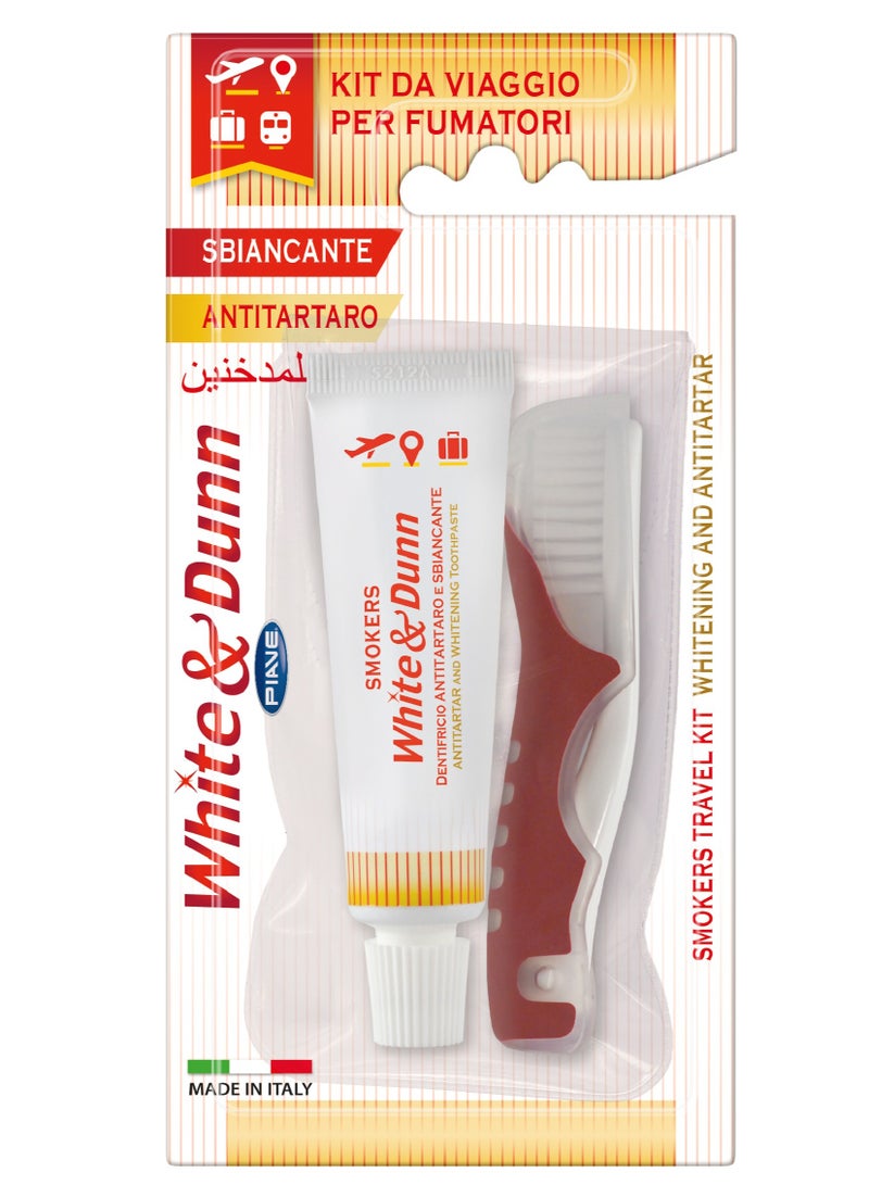 Piave White & Dunn Travel Kit Toothbrush + Toothpaste 25ml - Image 1