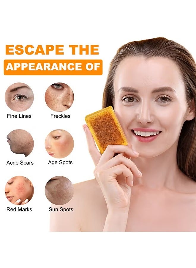 IKZEE Lemon Turmeric and Kojic Acid Soap,Turmeric Soap Bar,Gentle Skin Brightening Soap,Dark Spot Corrector Remover,Deep Cleansing Solid Soap Bars,Natural Face Soap for Fine Lines Acne Scars 100g - Image 5
