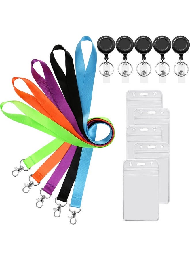 5 Pack Lanyards Retractable With Id Badges Holder Badge Reels Retractable Lanyard Vertical Lanyard With Id Badge Holder Neck Lanyard For Keys Women Teacher Men - pzsku/Z69BE35A063EC793C3632Z/45/_/1720701700/dbbca41a-4e53-4a09-bdfe-1b2221c2c38a