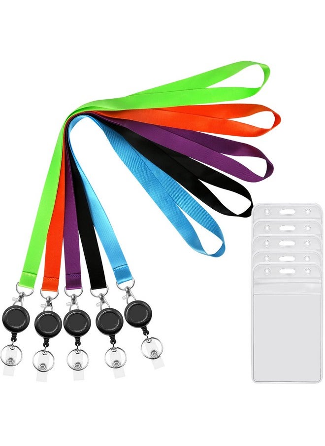 5 Pack Lanyards Retractable With Id Badges Holder Badge Reels Retractable Lanyard Vertical Lanyard With Id Badge Holder Neck Lanyard For Keys Women Teacher Men - pzsku/Z69BE35A063EC793C3632Z/45/_/1720701703/893f29b1-742e-4e78-b769-b4544560ee11