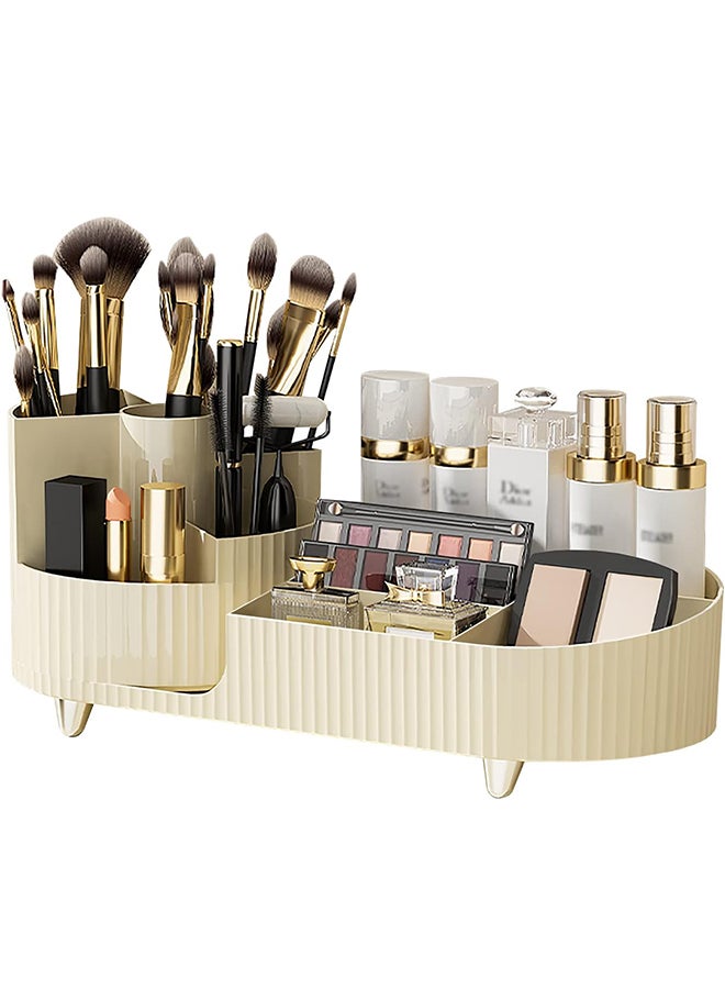Sharpdo Large Capacity Makeup Brush Holder,360° Rotating Makeup Organizer,9 Slot Makeup Brushes Cup,for Vanity Decor,Bathroom Countertops,Desk Storage Container,Cosmetic Display cases - Image 1