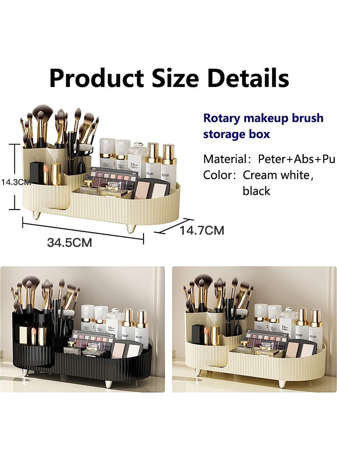 Sharpdo Large Capacity Makeup Brush Holder,360° Rotating Makeup Organizer,9 Slot Makeup Brushes Cup,for Vanity Decor,Bathroom Countertops,Desk Storage Container,Cosmetic Display cases - Image 5