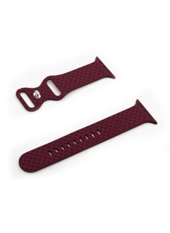 Replacement Strap Weave Texture Watch Band For Apple Watch Series 9&8&7 41mm / SE 3&SE 2&6&SE&5&4 40mm / 3&2&1 38mm Wine Red
