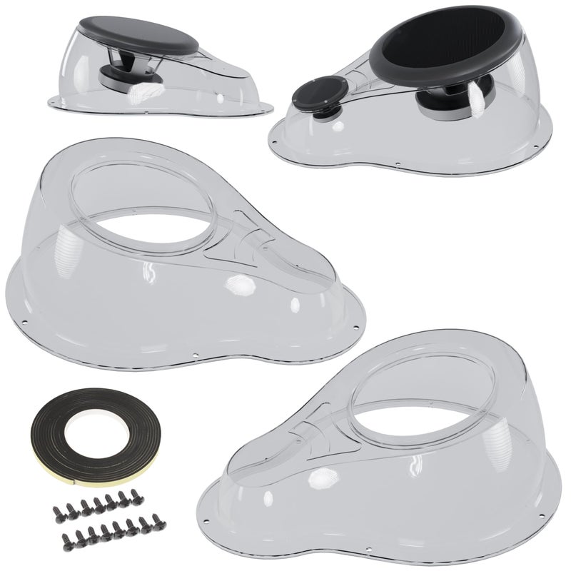 NARPES 2PCS SpeakerTweeter Boxes Universal for 65 Speakers for UTV ATV RV Boat Trunk Trailer Golf Cart Marine Speaker Enclosures Pods Mount Spacer Rear Deck Kick Panel Box Transparent - Image 2