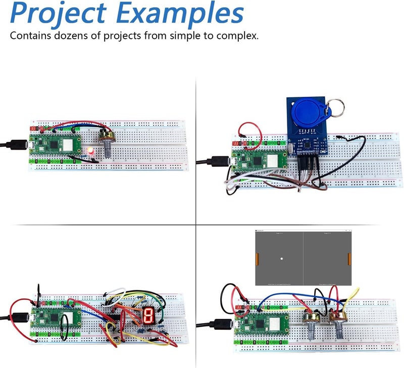 REES52 Ultimate Starter Kit for Compatible with Raspberry Pi Pico W (Included) (Compatible with Arduino IDE), 687-Page Detailed Tutorial, 222 Items, 112 Projects, Python C Java Code - Image 3