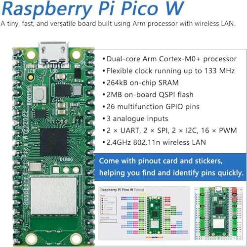 REES52 Ultimate Starter Kit for Compatible with Raspberry Pi Pico W (Included) (Compatible with Arduino IDE), 687-Page Detailed Tutorial, 222 Items, 112 Projects, Python C Java Code - Image 2