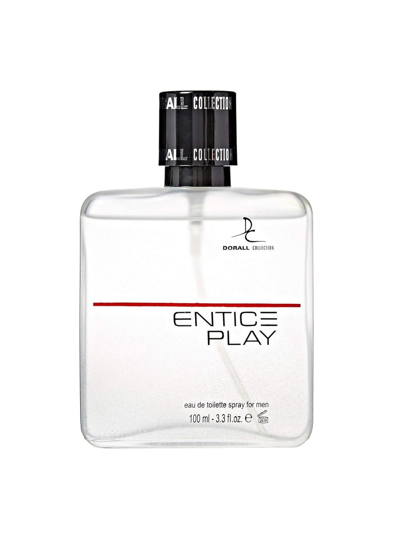 DORALL COLLECTION - ENTICE PLAY BY DORALL COLLECTION COLOGNE FOR MEN 33 OZ  100 ML EAU DE TOILETTE SPRAY - Image 1
