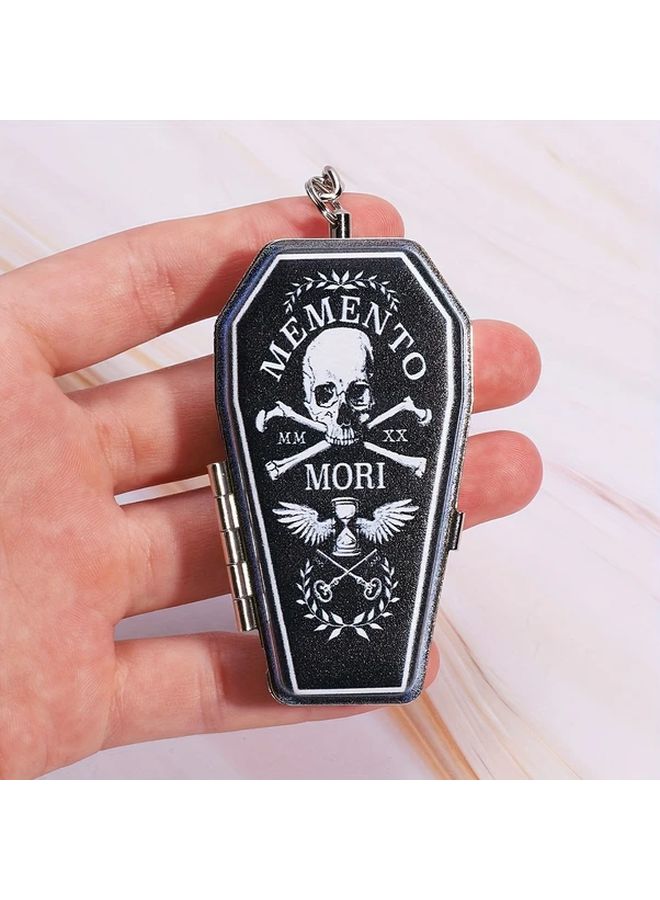 Gothic Coffin Ashtray Stainless Steel Holder With Skeleton Lid Compact Smoking Gift - Image 3