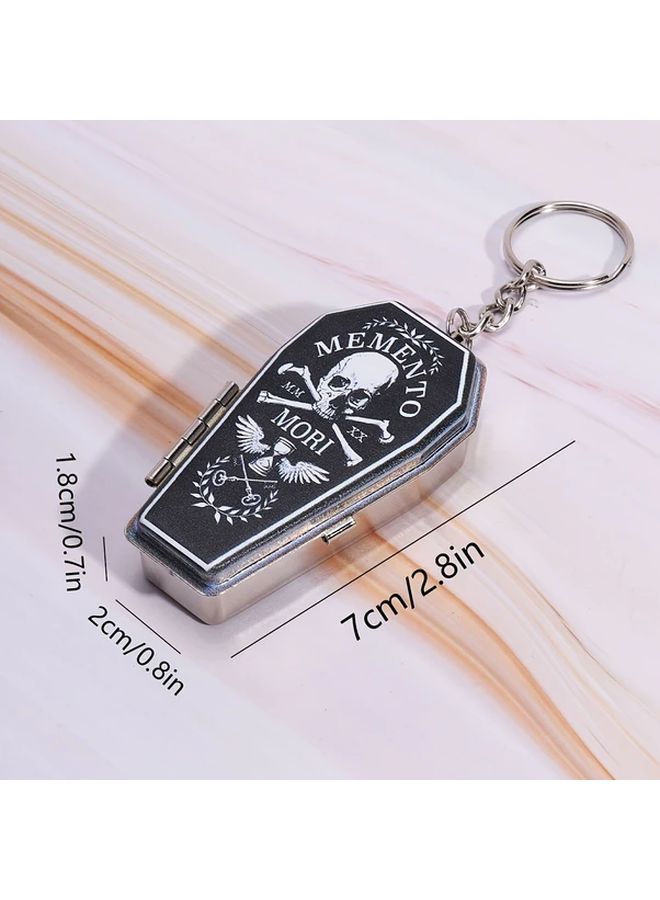 Gothic Coffin Ashtray Stainless Steel Holder With Skeleton Lid Compact Smoking Gift - Image 4