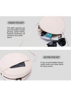 YONBEN Canvas Small Crossbody Bags For Women Circle Purse Shoulder Round Bag (Black)  - Image 4