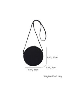 YONBEN Canvas Small Crossbody Bags For Women Circle Purse Shoulder Round Bag (Black)  - Image 2
