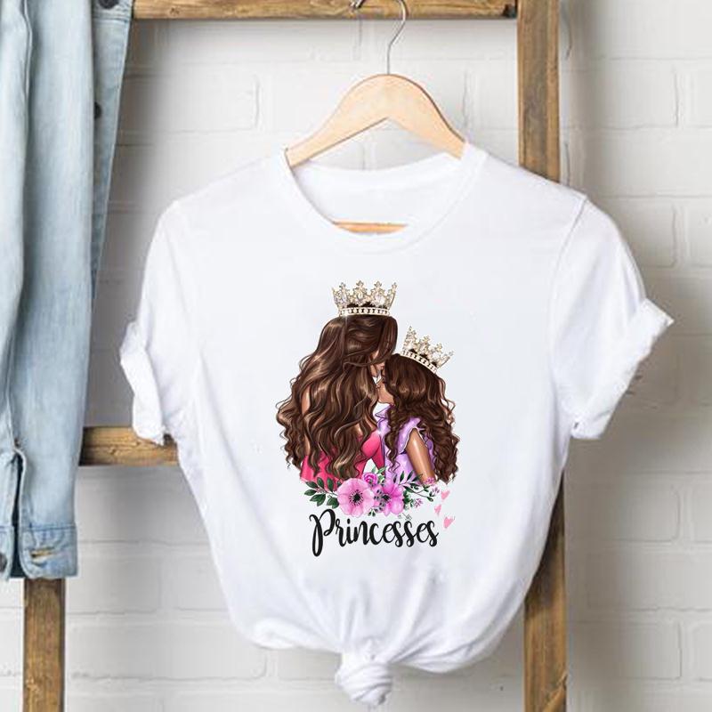 Watercolor Mother Print Women'S T-Shirt Trend Fashion All-Match Modal Cotton Women'S Short Sleeve Shirt For Women - Image 1