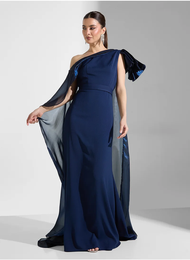 ايرا One Shoulder Drape Maxi Dress