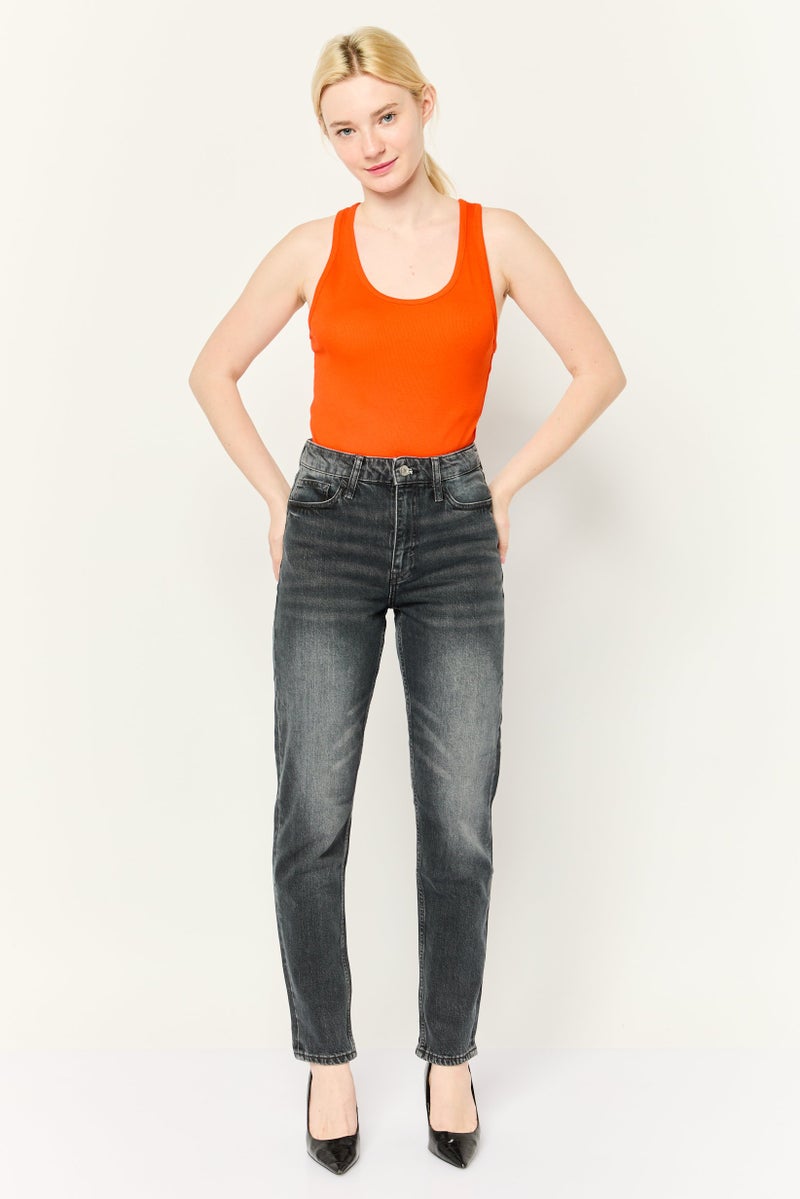 ESPRIT Women Classic Fit Washed Stretchable Jeans, Black - Image 2