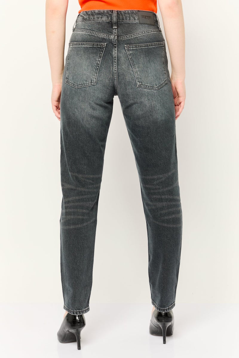 ESPRIT Women Classic Fit Washed Stretchable Jeans, Black - Image 4