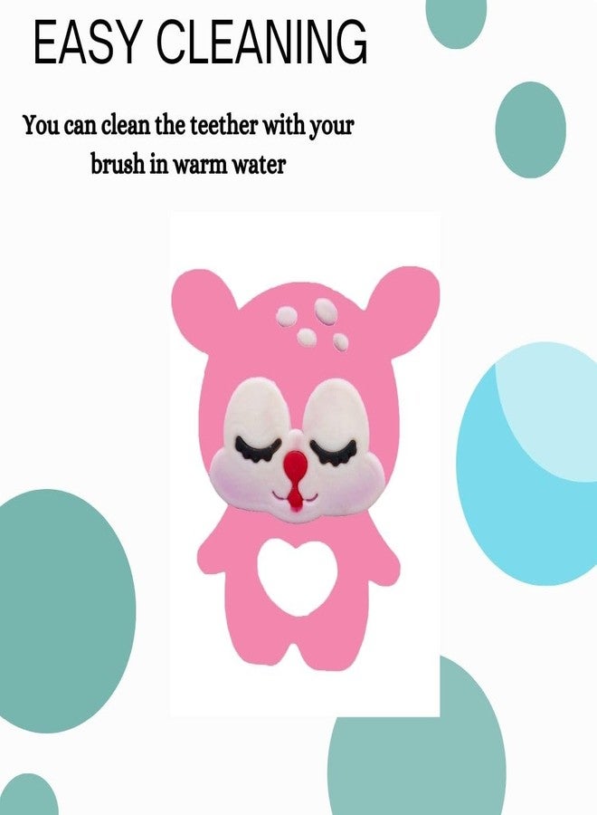 CHEVALIER Soft Silicone Rubber Teether for Baby | Teething Toys for Babies Silicone teether for 6 to 12 Months | 3-6 Months, Cat, Pink - Image 3