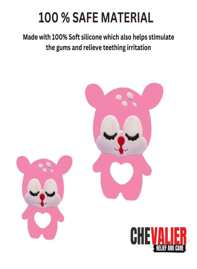 CHEVALIER Soft Silicone Rubber Teether for Baby | Teething Toys for Babies Silicone teether for 6 to 12 Months | 3-6 Months, Cat, Pink - Image 4