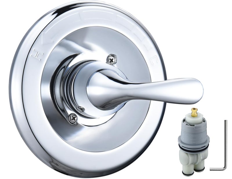 Merdicment T13020 Chrome Replacement for Delta Classic 13/14 Series Single-Function Handle Trim Kit,Fit for Delta Shower Rough-in Valve R10000 Series (RP46074 Cartridge Included) - Image 1