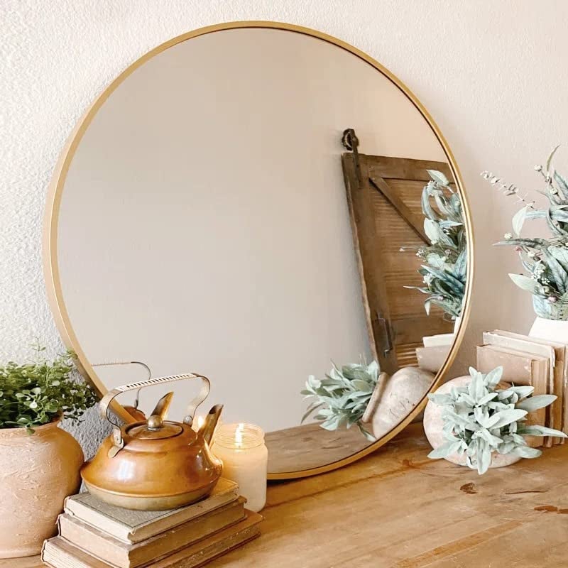 RIZIK STORE® Iron Metal Decorative Round Wall Mirror with Hook – HD Clear Glass, Wall Mounted for Bedroom, Living Room, Wash Basin, Vanity, Makeup & Bathroom - Image 4