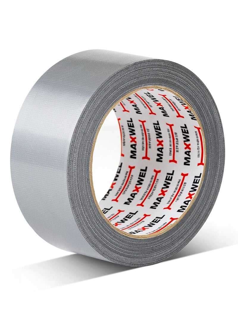 ماكسويل شريط لاصق قماشي شديد التحمل (Duct Tape) — 48 مم × 32 م — شريط إصلاح قوي الالتصاق ومقاوم للماء، متعدد الأغراض: لإصلاح الأنابيب، والتغليف، والإحكام، وأعمال الإصلاح المنزلية (DIY)، ومناسب للاستخدام الداخلي والخارجي. - Image 1