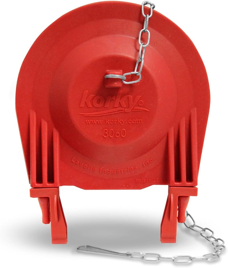 Korky Korky 3060BP Large 3Inch Premium Toilet Flapper Long Lasting RubberEasy to InstallMade in USA Red - Image 1