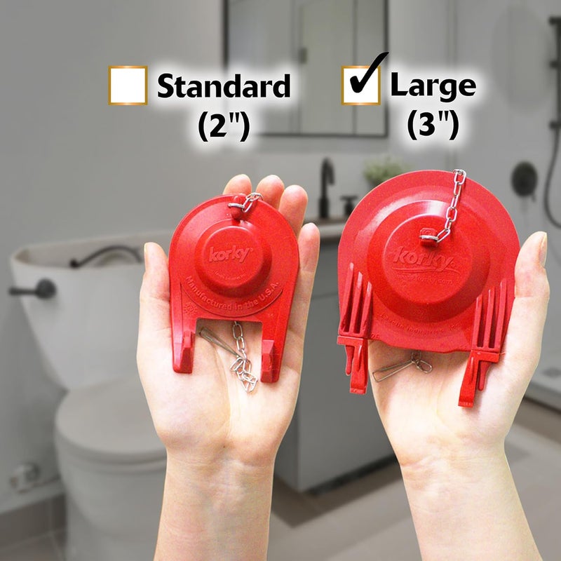 Korky Korky 3060BP Large 3Inch Premium Toilet Flapper Long Lasting RubberEasy to InstallMade in USA Red - Image 2