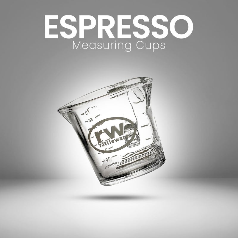 Rattleware Espresso Shot Glass Pitcher – Double Spouted Genuine Barista Measuring Cup with Graduations in Ml & Oz – High-Volume, Commercial-Grade for Swift Espresso Pouring & Precision (3 Oz, 2-Pc) - Image 3