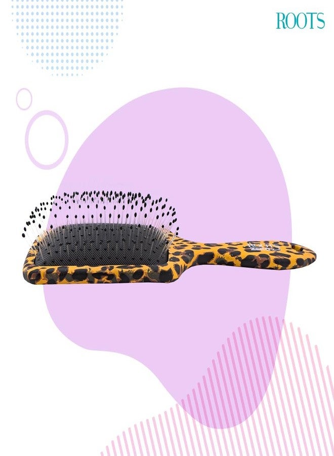 ROOTS Zero Tangle Paddle Hair Brush | Flexi Cushion Base | Soft yet Firm Bristles | Damage-Free Detangling on Sensitive/Wet/Dry Hair | For Men & Women | Length - 8.5 Inch, Model No - RZTM-AN - Image 3