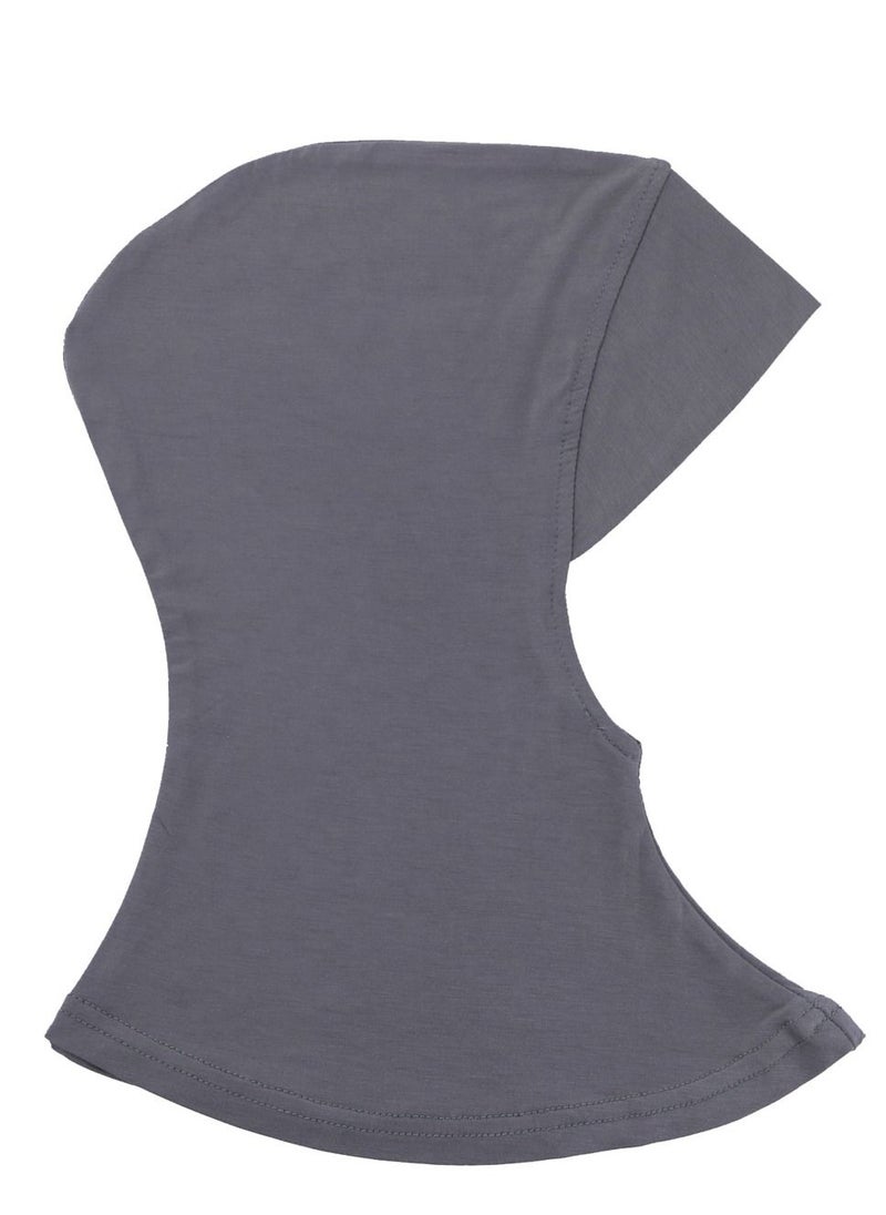 Loquat - Women's Stretch Long Scarf Solid Color Hijab Inner Cap Grey - Image 1