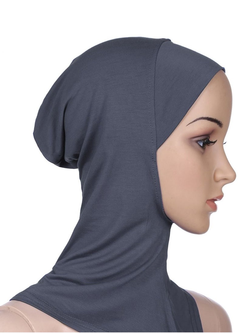 Loquat - Women's Stretch Long Scarf Solid Color Hijab Inner Cap Grey - Image 1