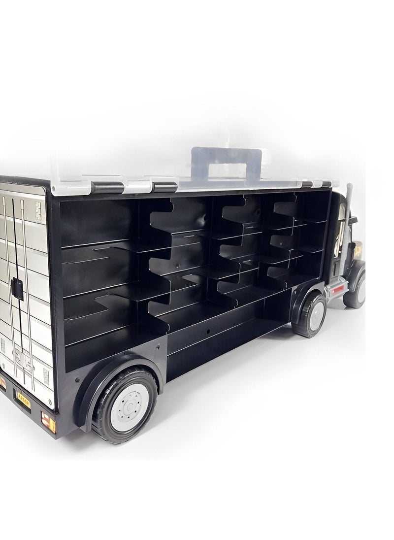 Generic - Transport Car Carrier Truck With 13 Stylish Metal Racing Cars With Carrying Case for kids - Image 1
