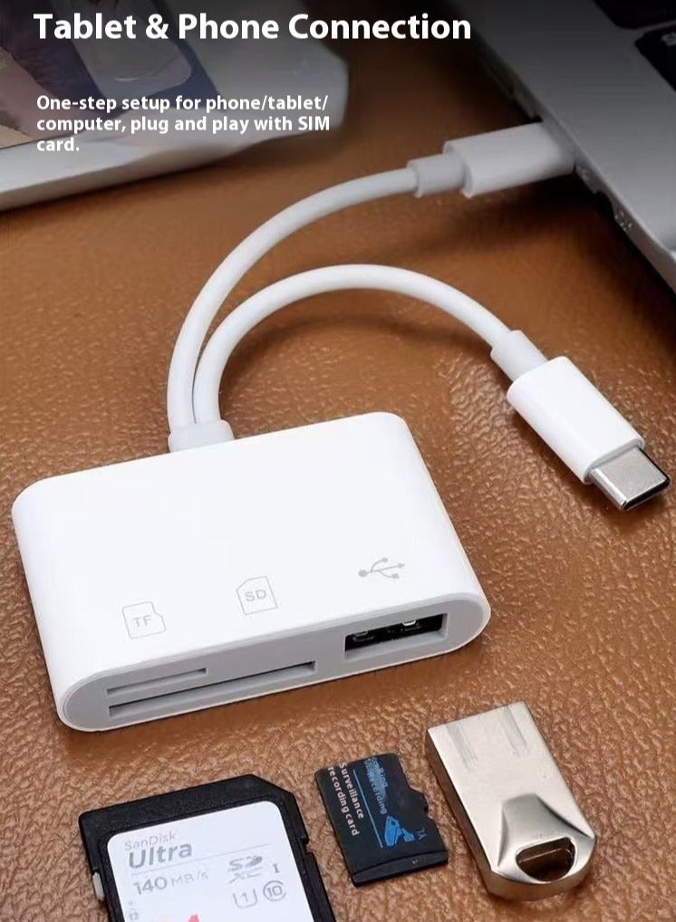 قارئ بطاقات SD 3 في 2 لأجهزة iPhone/iPad/USB-C - محول بطاقات ذاكرة عالي السرعة مع فتحات SD/TF مزدوجة، وقارئ بطاقات كاميرا سهل الاستخدام للهواتف الذكية والأجهزة اللوحية - Image 3