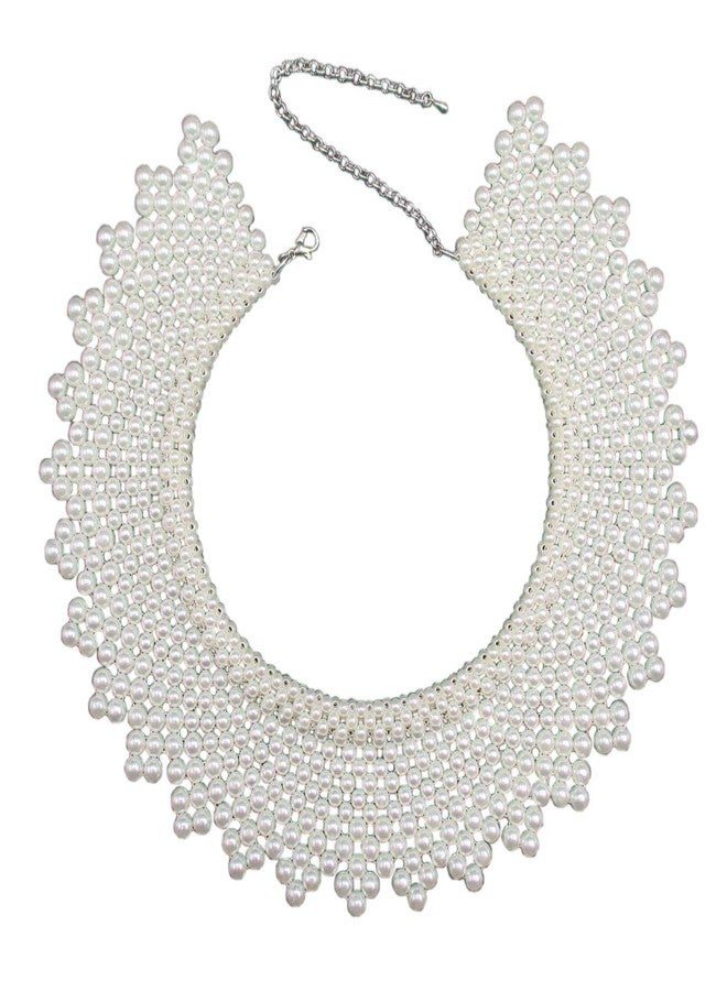 Zthread Faux Pearl Fals Collar Bib Collar Necklace Chocker Statement Collar Necklace Pearl White/Ivory - Image 1