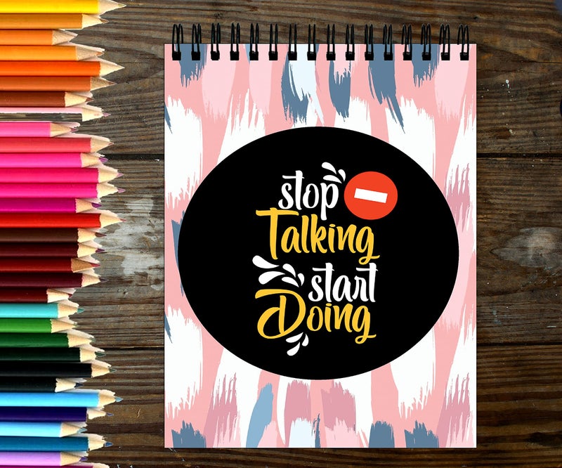 Anuman007 Sketch Book Stop Talking Start Doing Sketch Book for Kids Thick Sheets A4 Size,100 Sheets/200 Pages - Image 2
