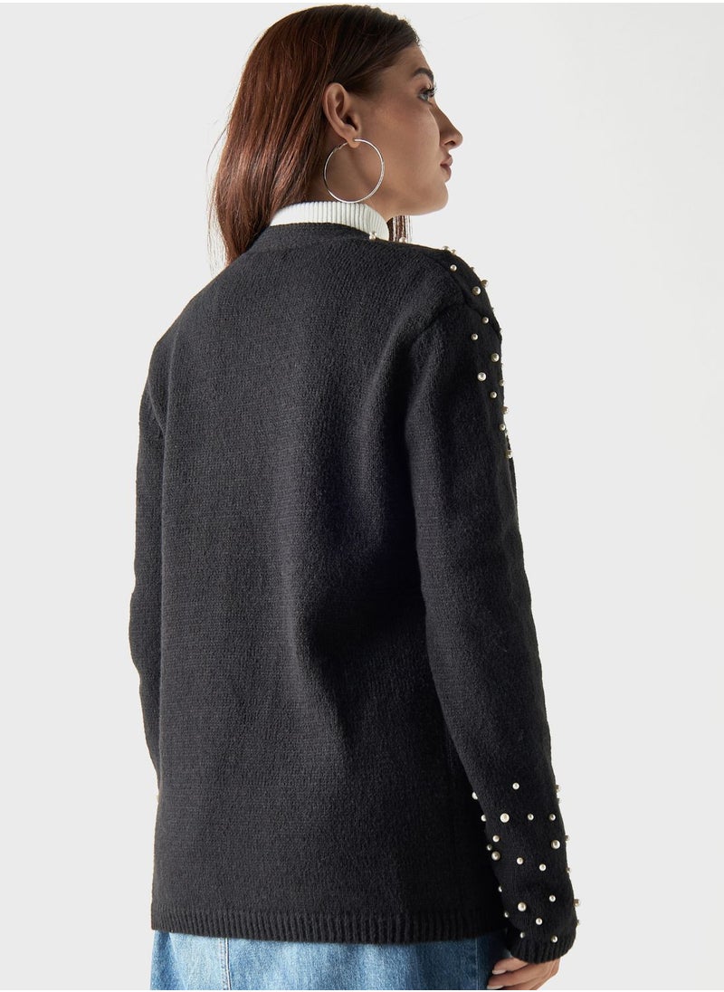 2Xtremz - Embellished Knitted Cardigan - Image 1