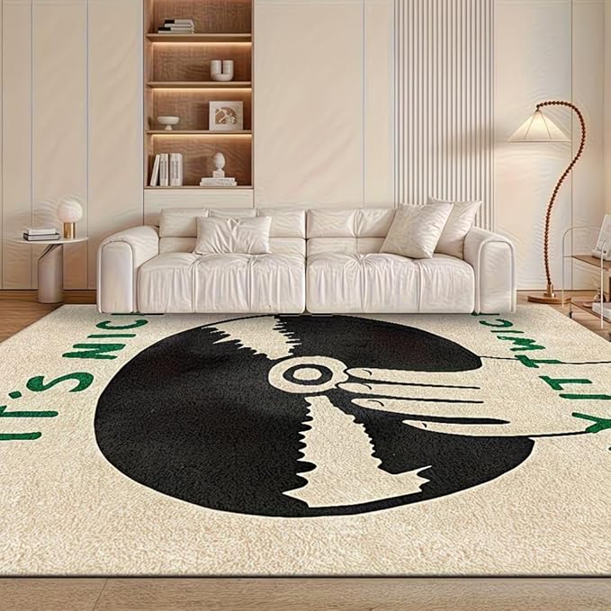 Tnessential Black And White Record Rug - Image 1