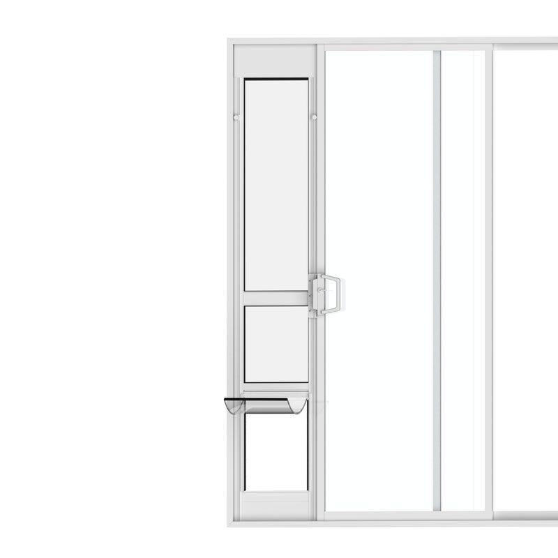 Hakuna Pets White Glass Patio Pet Door for Sliding Glass Doors, Large | Adjustable Height 77.2â€ â€“ 83.5â€, Damage-Free or Permanent Installation, Durable Aluminum Frame, Locking Panel Included - Image 1