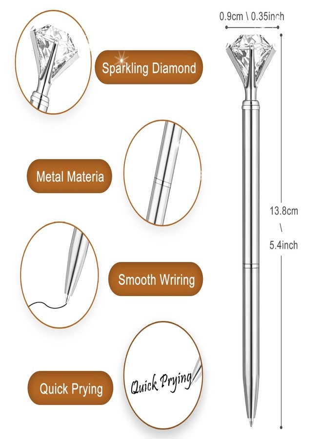 EVNEED 50pcs Big Diamond Pens,Bridal Shower Pen with Black Ink Cute Ballpoint Pen Beautiful Wedding Pens for Bridal Shower Wedding Party Office School,Christmas Small gifts - Image 2