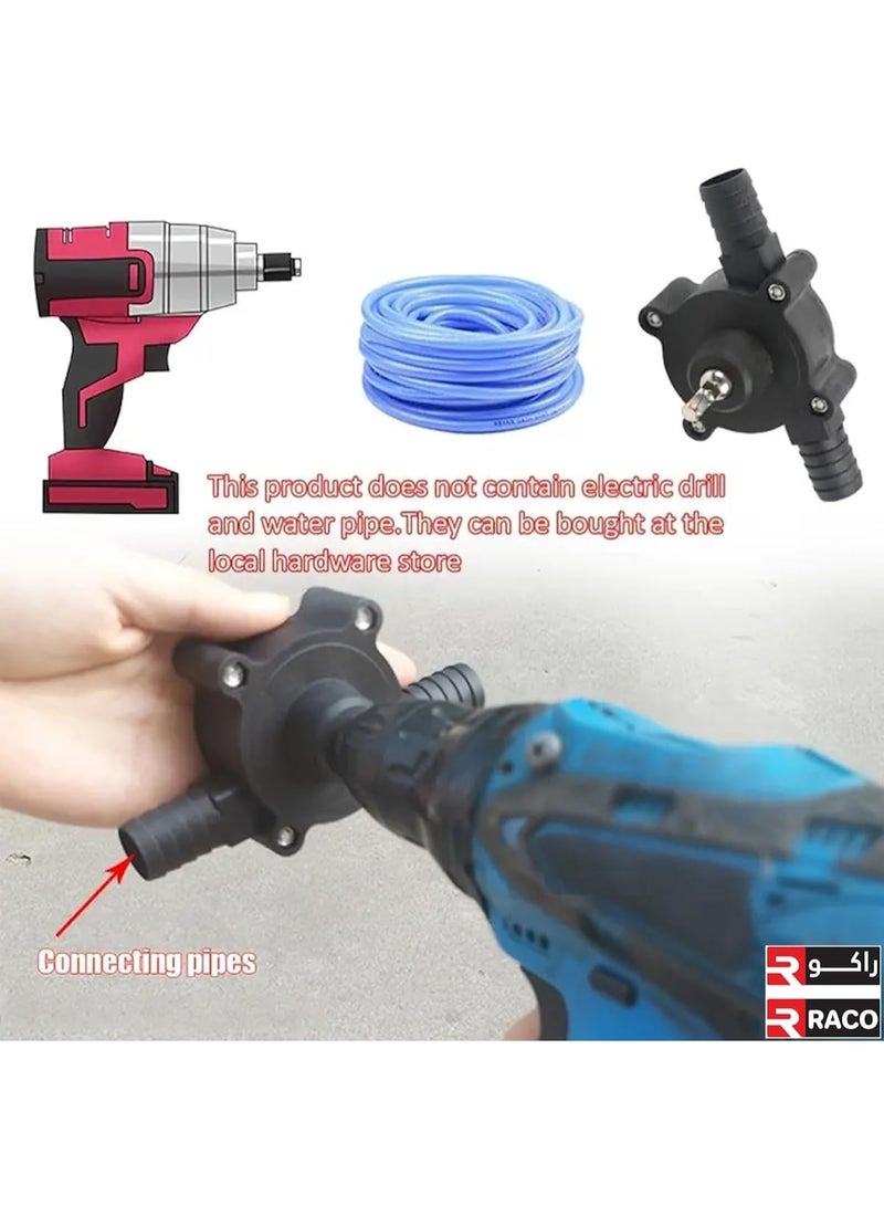 راكو مضخة الحفر الكهربائية المحمولة من راكو - ملحق حفر يدوي صغير لنقل الماء والزيت، مضخة ذاتية التحضير مع تدفق قابل للتعديل، صغيرة الحجم للمنزل والحديقة - Image 3