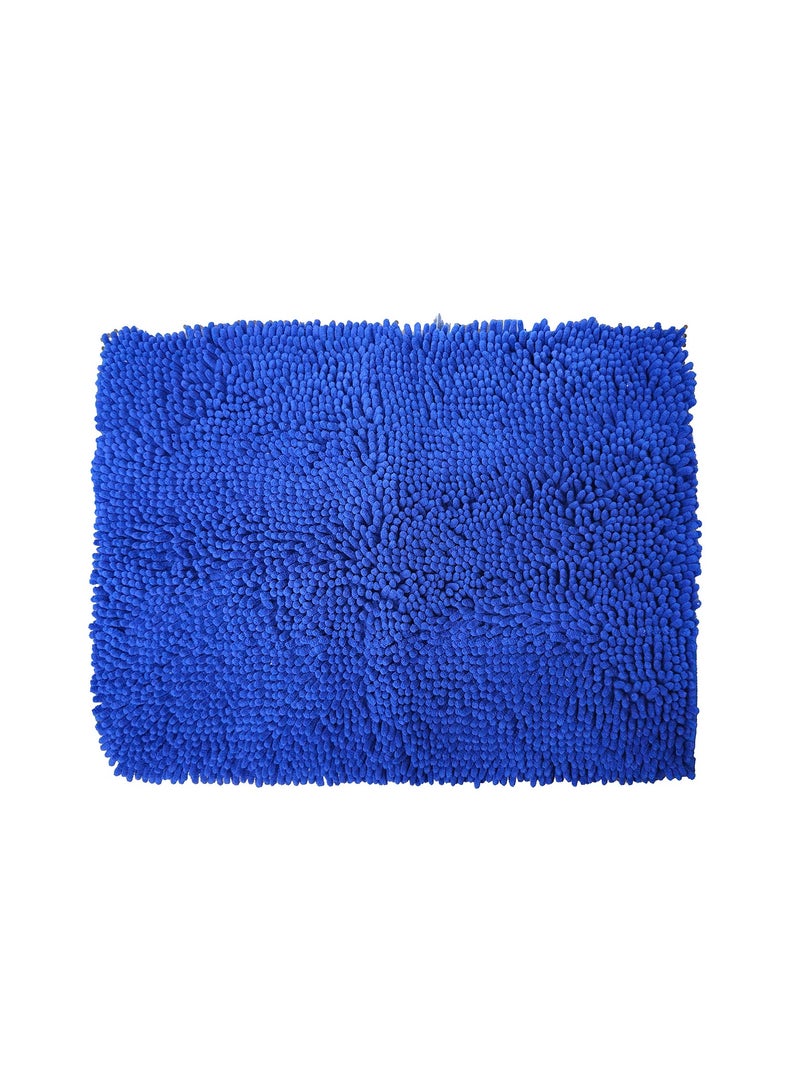 Home Smart Loom Bathmat Soft and Anti Slip Bathmat Premium Quality Quick Dry Machine Washable Bath Mat 60x40 cm Blue. - Image 1