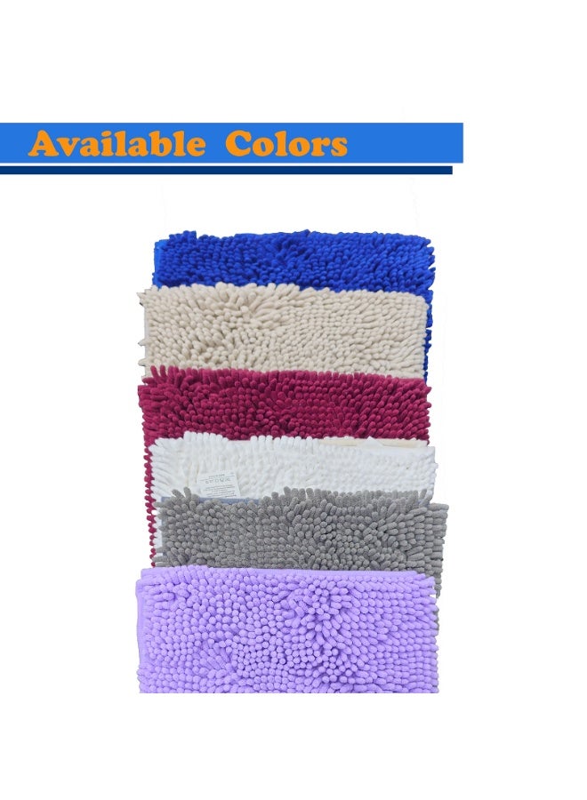 Home Smart Loom Bathmat Soft and Anti Slip Bathmat Premium Quality Quick Dry Machine Washable Bath Mat 60x40 cm Blue. - Image 3