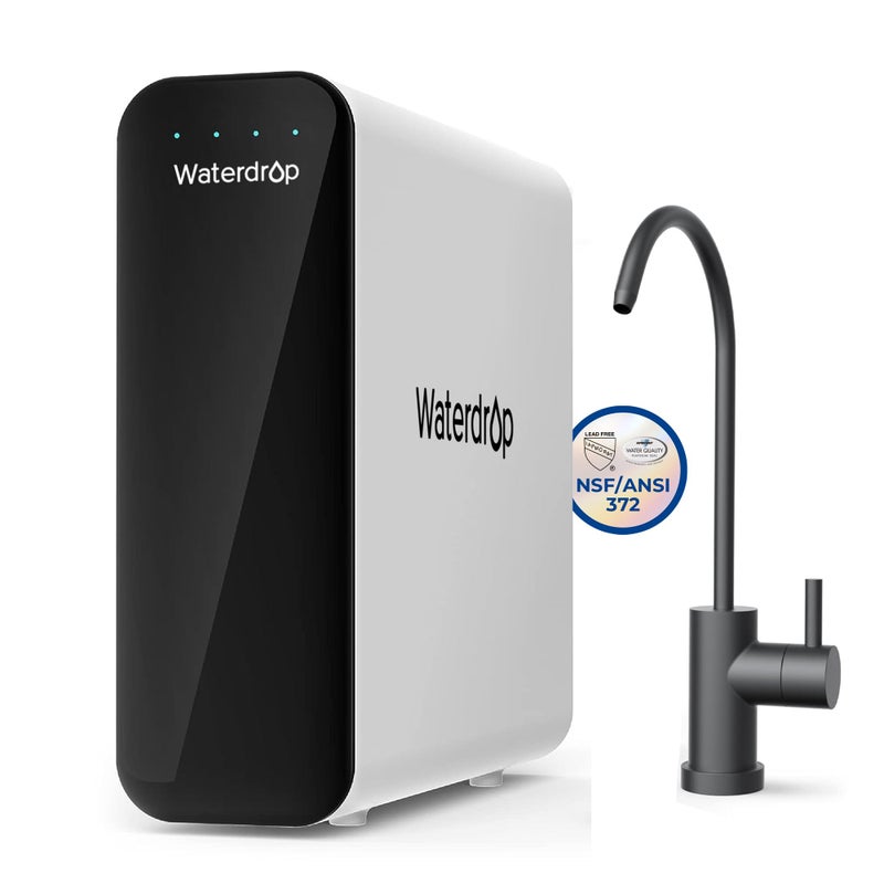 Waterdrop نظام فلترة المياه تحت الحوض Waterdrop TSU 0.01Î¼m بتقنية الترشيح الفائق، فلترة مياه تحت الحوض بدون خزان من 3 مراحل مع صنبور، لوحة ذكية، لا يقلل من TDS (ð™‰ð™Šð™ ð™ð™Š)، يتطلب حفر - Image 1