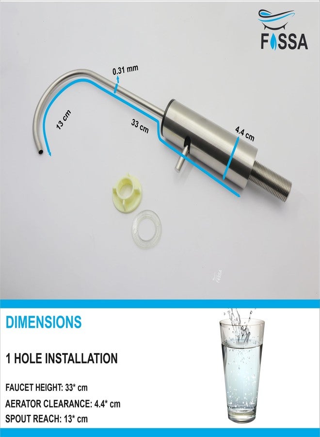 Fossa Opera J Bend RO Tap Kitchen Water Filter Faucet, 100% Lead-Free Drinking Water Faucet Stainless Steel Brushed Nickel Finish (Silver) - Image 2