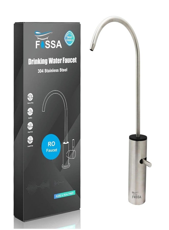 Fossa Opera J Bend RO Tap Kitchen Water Filter Faucet, 100% Lead-Free Drinking Water Faucet Stainless Steel Brushed Nickel Finish (Silver) - Image 1