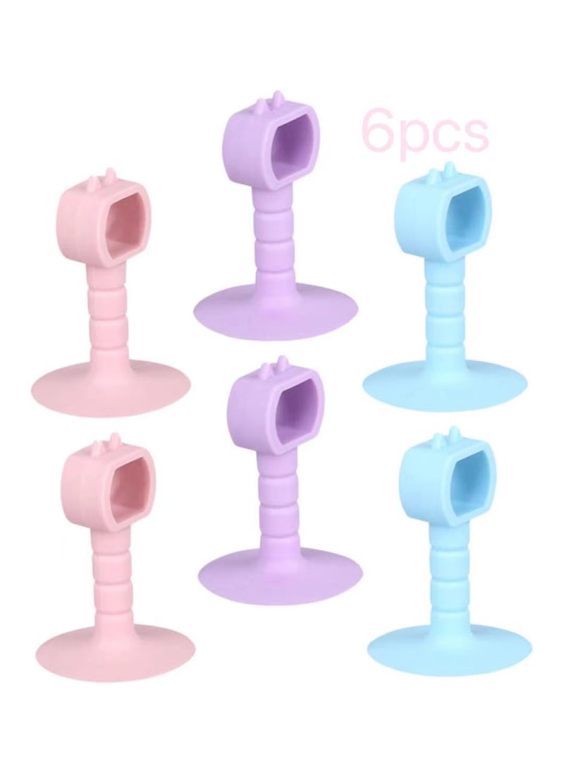 Generic 6pcs Silicone Door Stopper Gate Hold-Open Door Catch Child Proof Door Handle Anti Collision Door Buffer Silicone Bumpers Door Suction No Punching Anti-Collision Door  - Image 1