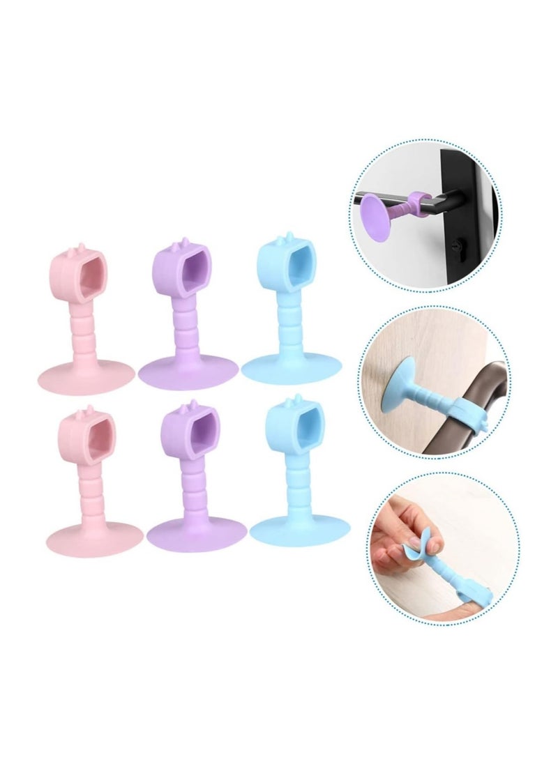 Generic 6pcs Silicone Door Stopper Gate Hold-Open Door Catch Child Proof Door Handle Anti Collision Door Buffer Silicone Bumpers Door Suction No Punching Anti-Collision Door  - Image 4