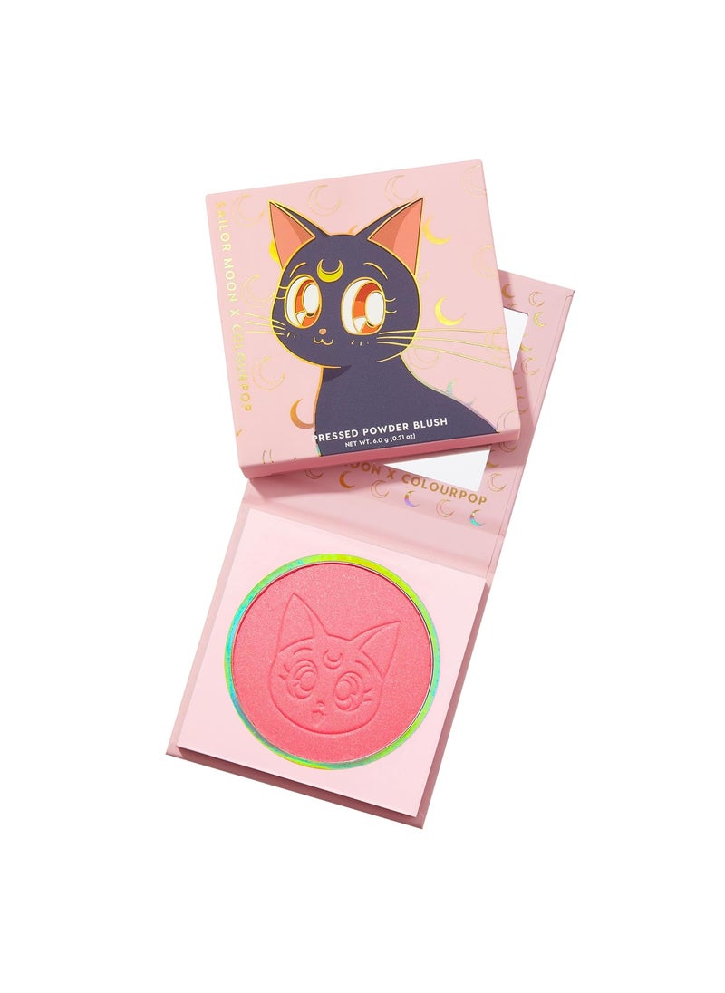 COLOURPOP ColourPop x Sailor Moon Silky Powder Blush - Long-Wear Blush for Cheeks with Medium-Buildable Coverage - Leaves Skin with a Soft, Matte Finish - Cat's Eye (0.21 oz) 