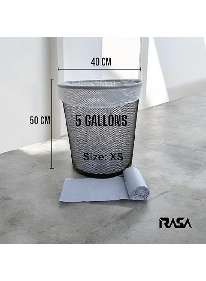 راسا أكياس نفايات راسا حجم صغير جداً – 5 جالون، 40x50 سم، 25 كيس لكل لفة × 3 لفات (إجمالي 75 كيس) – متعددة الألوان، مقاومة للتسرب، صديقة للبيئة، معطرة برائحة الياسمين - Image 2