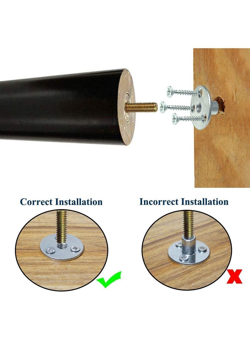 Wood Furniture Legs, 4 Pcs Replacement Sofa Legs for DIY Projects, Mid Century with Pre-Drilled Bolt Holes, Ideal Couches, Dressers, Sideboards, Coffee Tables (8 inch, Black)