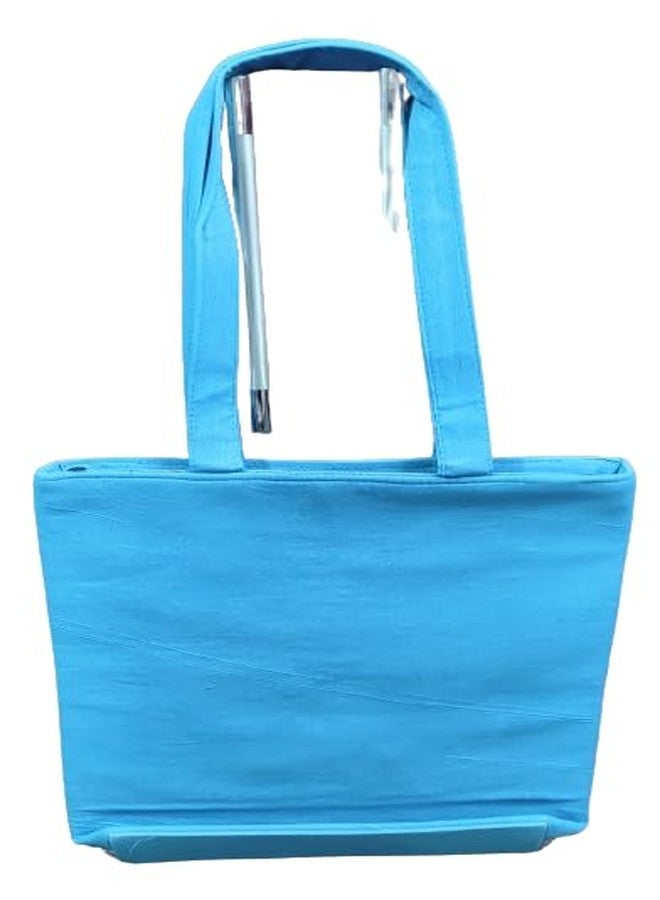 INDIACRAFT Cotton Jaipuri Handicraft Womens Sling Bag. (sky blue) - Image 3